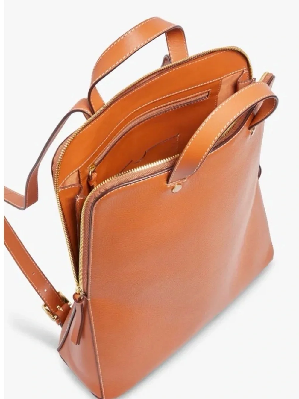 John Lewis pebbled grain leather, the zipped backpack